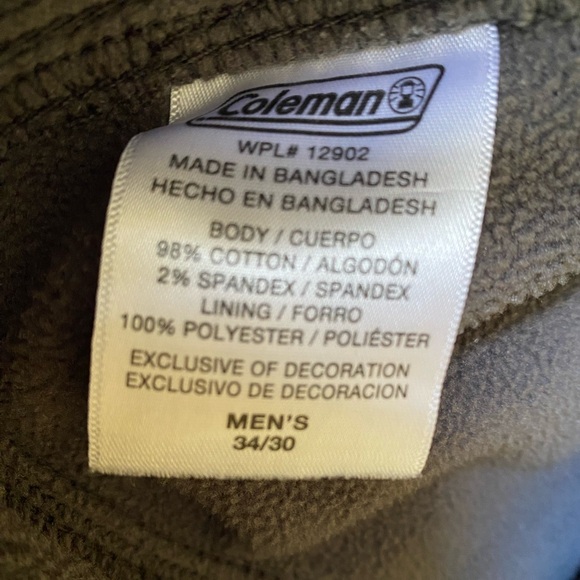 Coleman Fleece Lined Pants Men's Size 34/30 Utility Carpenter Grey Pockets - Picture 12 of 15